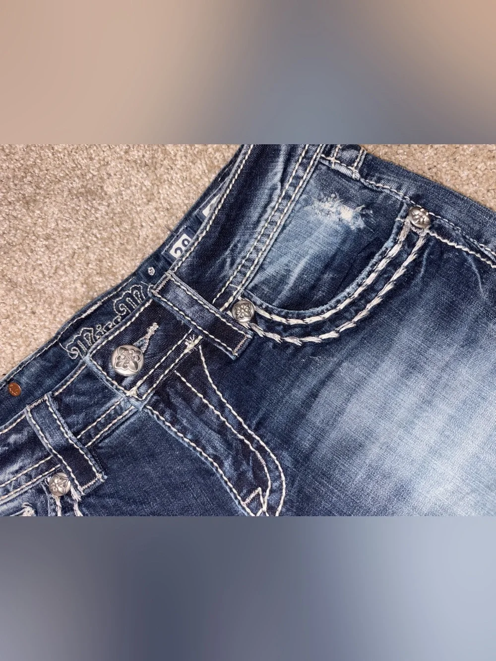 MissMe Dark Blue Faded Women’s Denim Shorts